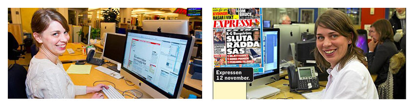Sara Ojasoo in her old life working at one of Swedens biggest newspapers